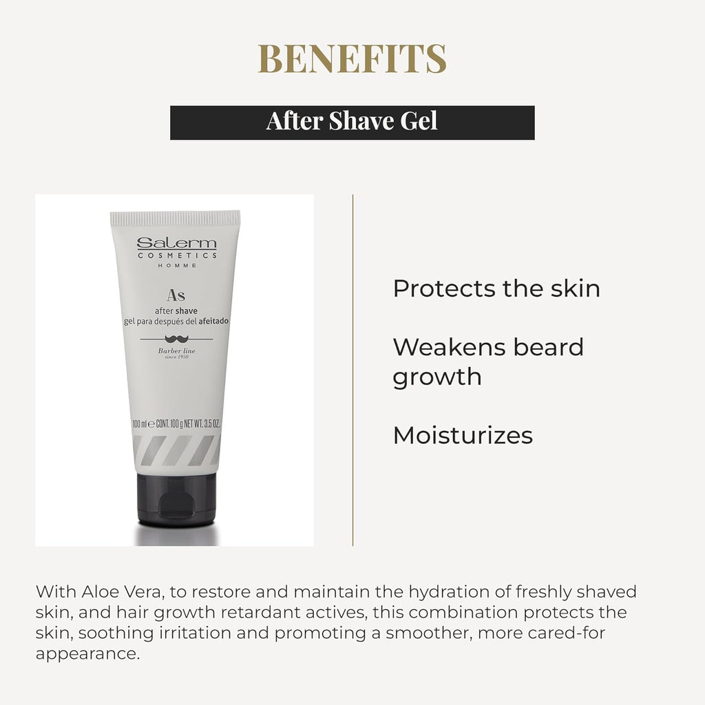Salerm Homme After Shave Gel – Moisturising and Refreshing Beard Care, 3.5 Ounce