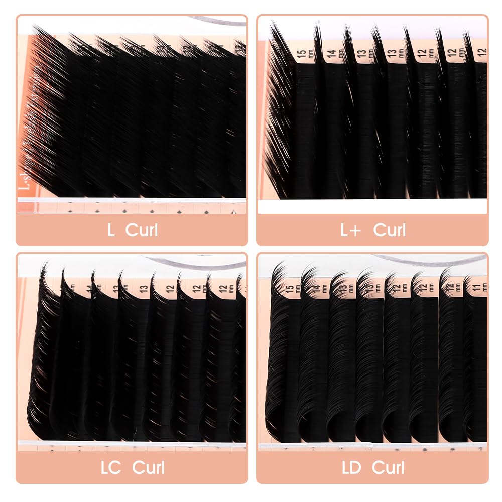 NATUHANA Classic Volume Lash Extensions 0.07 L Curl 8-15mm Mix Tray Black