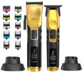 Supreme Trimmer 2-in-1 2Spee Beard Trimmer & Hair Clipper Combo | Removable Blades, 2 Speeds, LCD Display | Cordless Professional Barber Tools - Easy Color Coded Clipper Guide Combs | STB280 (Black)