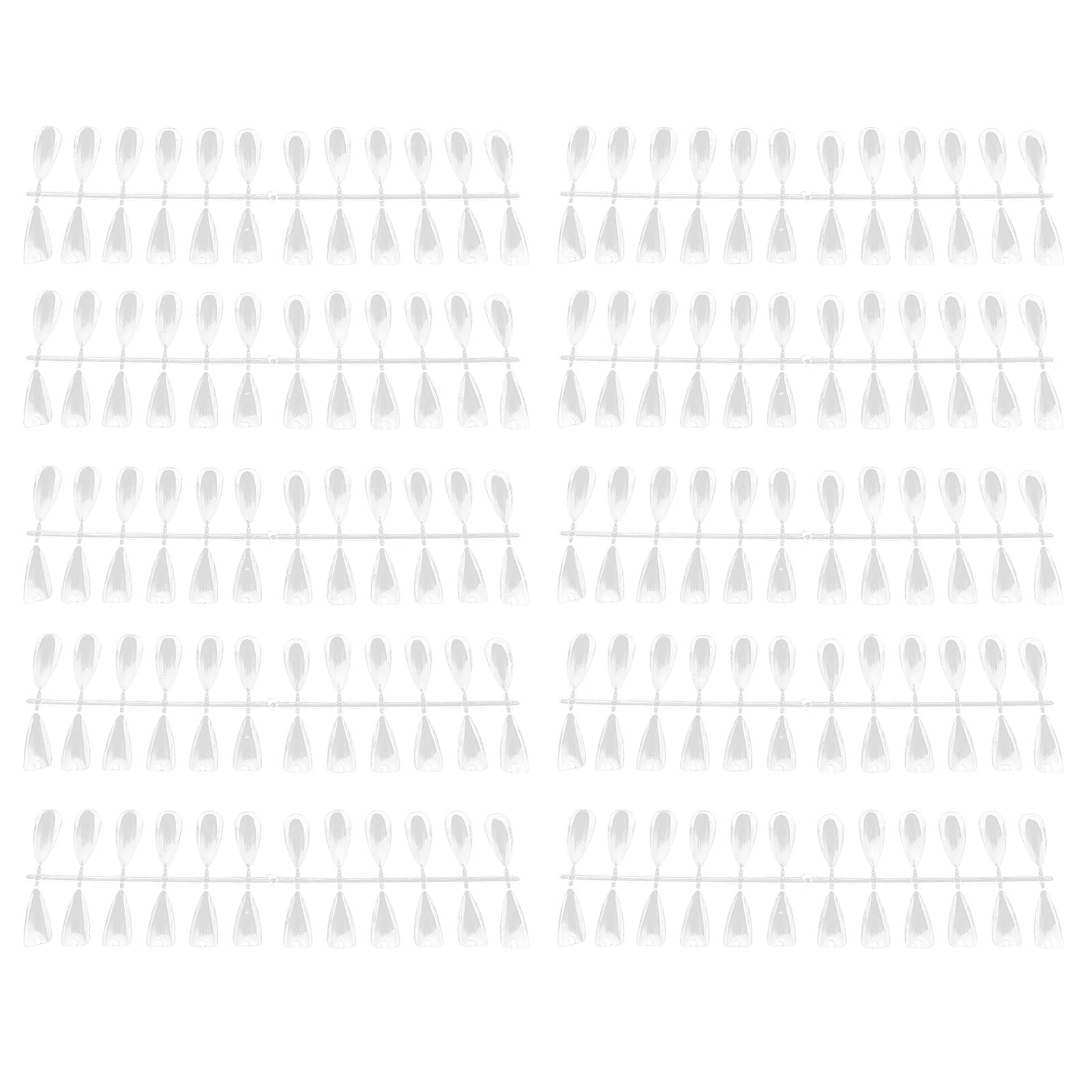 240pcs Transparent Nail Sticks for Nail Art Polish Display Tips, Durable & Portable Manicure Supplies,Transparent(Long tip 240 pieces)