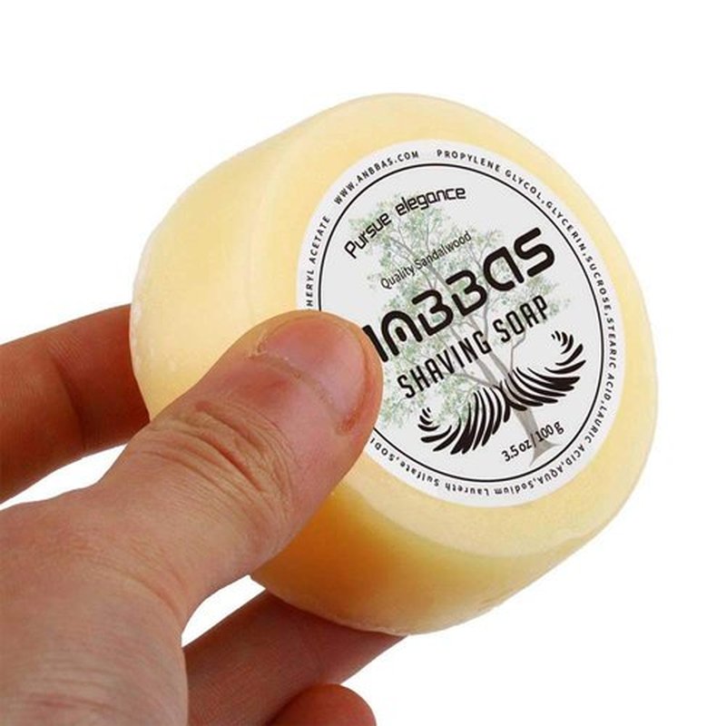 Anbbas Sandalwood Shaving Soap Puck Refill - Traditional Wet Shave for Men (2 Pcs, 7 Oz)