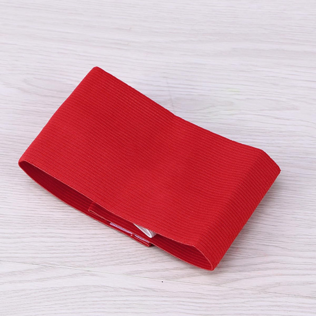 Ciieeo 2Pcs Adjustable Soccer Captain Armband - Bright Red Nylon Band for Football Rugby Basketball - Suitable for All Ages Perfect for Training and Matches