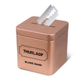 THURLADY Razor Blade Disposal Container, Rose Gold, Large Capacity, Holds Over 500 Blades, Safe & Recyclable