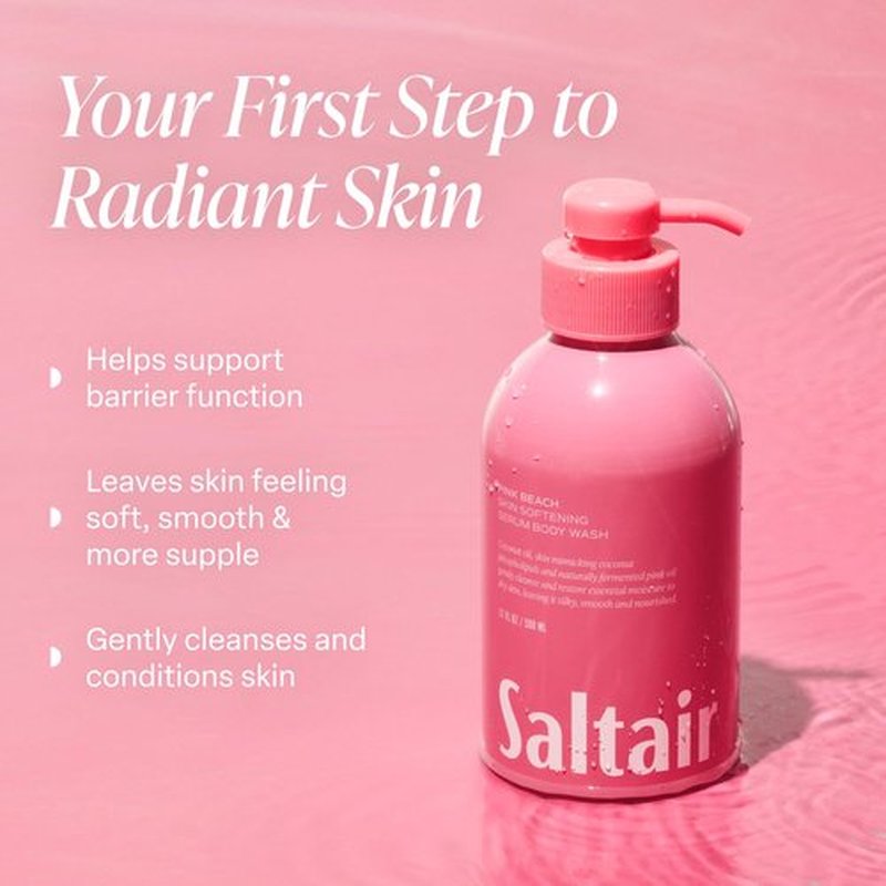 Saltair Body Wash - Moisturizing Shower Gel with Monoi Oil & Cupuacu Butter | 2-Pack 17oz Pump Bottles