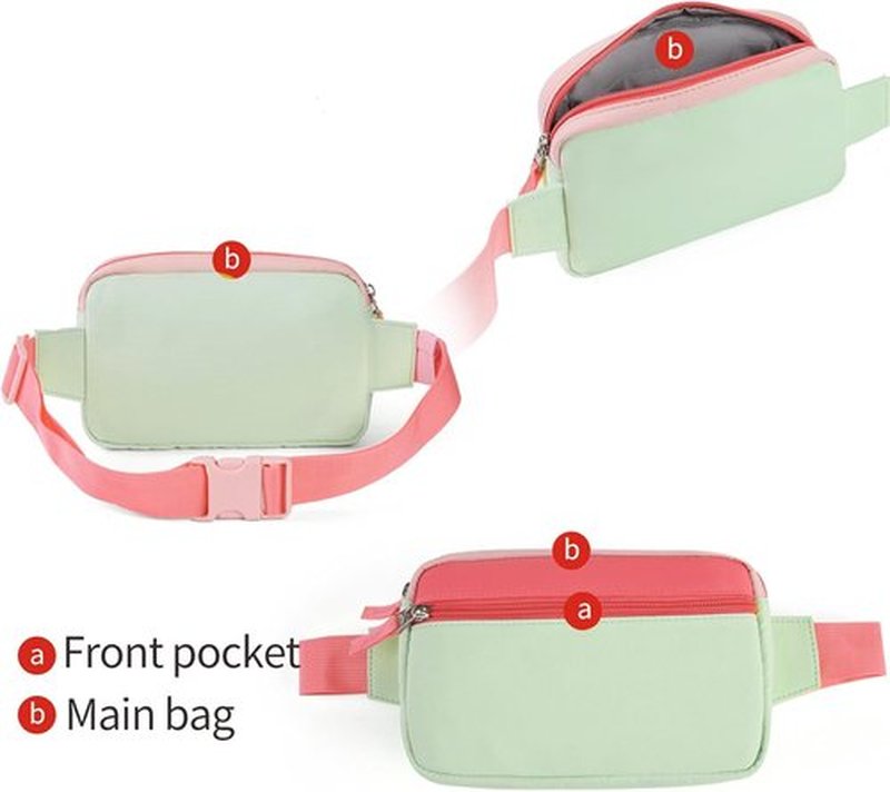 Skiennix Fanny Pack - Trendy Colorblock Crossbody Bag for Girls Aged 5-12 | Adjustable Belt for Travel Essentials
