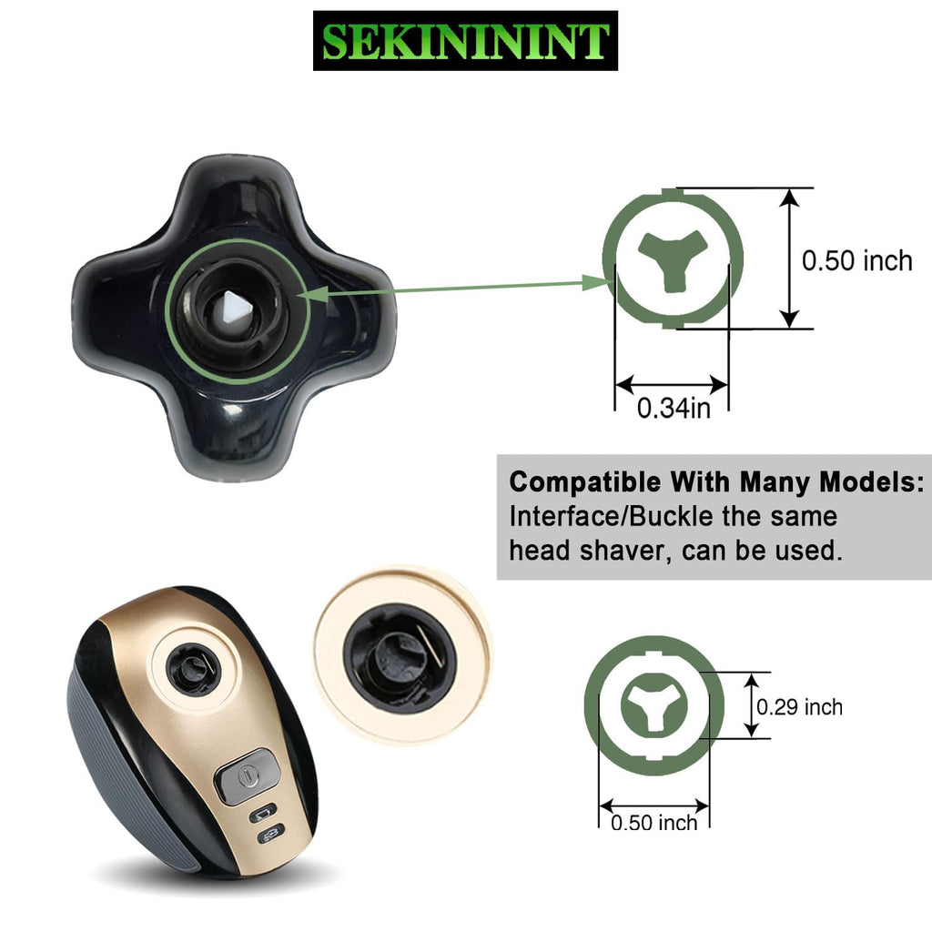 SEKINININT Upgrade Universal Head Shaver Replacement Heads Compatible with Freebird Shaver, Full dual blade ring design Replacement Heads For Wyklaus Head Shavers for Bald Men (Silvery)