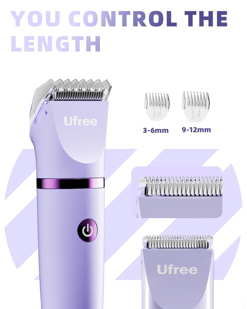 Ufree Bikini Trimmer - Rechargeable Electric Razor for Women | Waterproof IPX7, Purple Color