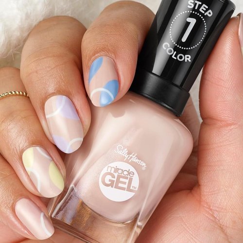 Sally Hansen Miracle Gel Holiday Salon Quality Nail Polish | Gel-Like Formula, Two-Step System, No UV Light Needed, Long Lasting | Opaque, Glittery |915 Dreams Crumb True | Rich Brown Nail Polish