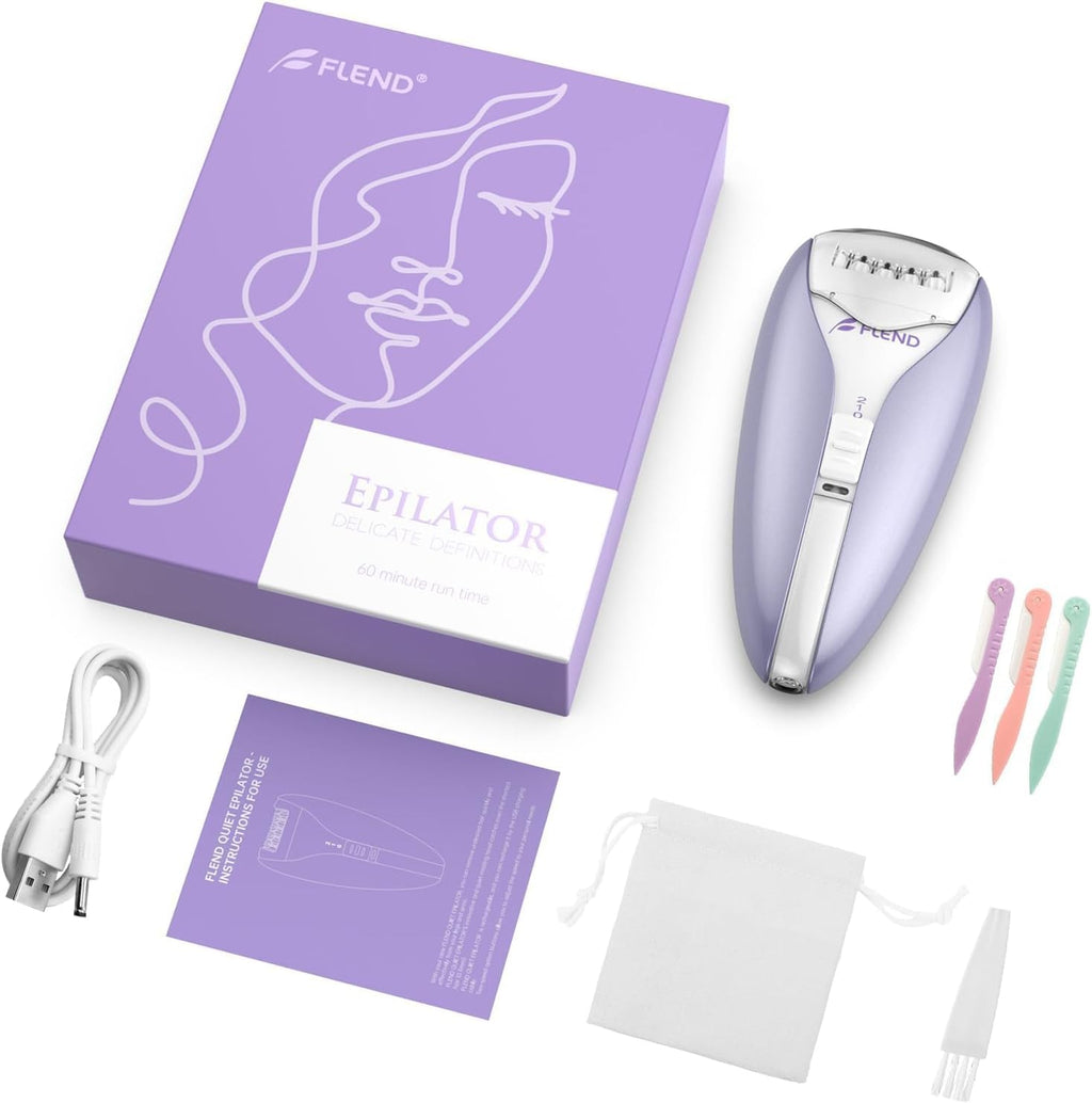 Epilator, Smooth Glide Epilator for Women, 2 Speeds Facial Hair Removal Device with Silent Design, Cordless Rechargeable Hair Removal Epilators for Women Face Legs Bikini Arms Legs