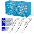 Surgical Grade Blades #10 Round 50pcs Sterile Scalpel Blades Individually Wrapped, with Storage Case, for Dermaplaining, Dermaplane Tools, Biology Lab Anatomy, Sculpting, Repairing (#10 Round, 50)