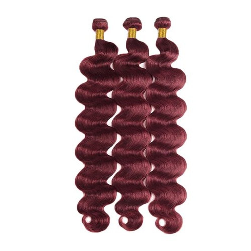 Hydtxc Bundles Human Hair Burgundy 99J 12 14 16 Inch Body Wave Human Hair Bundles Wine Red Unprocessed Brazilian Virgin Hair Double Weft Quick Weave for Black Women