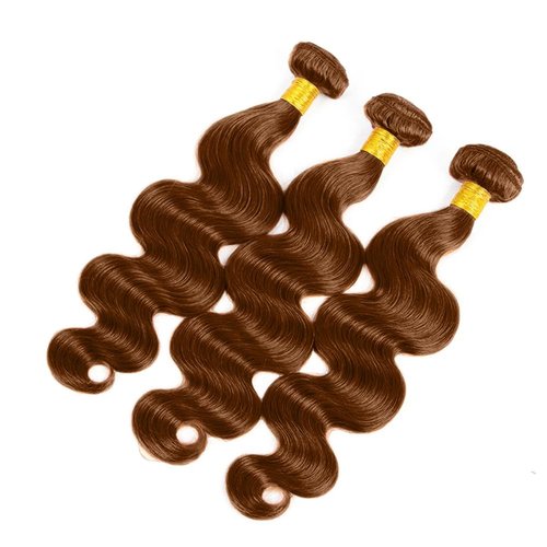 #30 Light Brown Bundles Human Hair Body Wave Bundles 22 22 22 Inch Brown Body Wave Bundle Human Hair Extensions Double Weft Unprocessed Brazilian Virgin Hair 3 Bundle 50 Grams Per Bundle