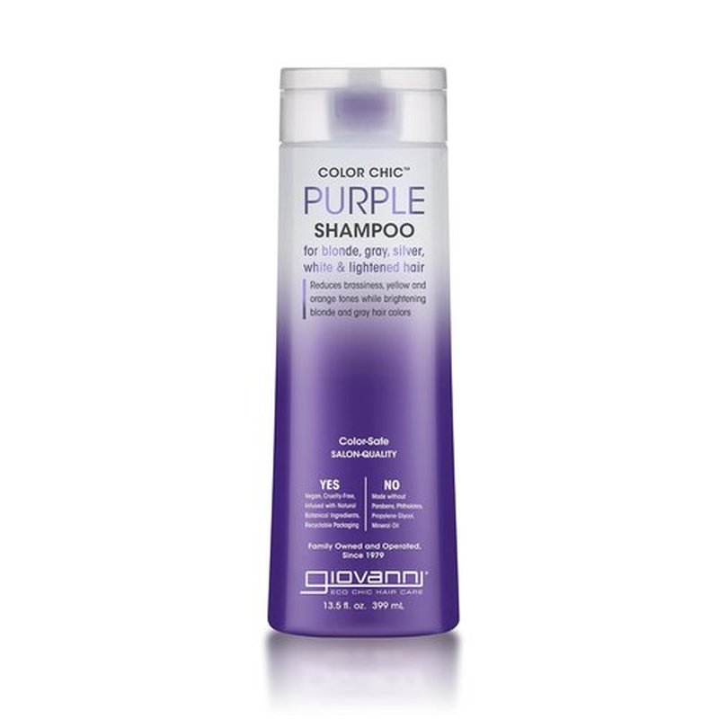 Giovanni Color Chic Purple Shampoo - Reduces Brass & Yellow Tones, Adds Shine | Vegan & Sulfate-Free - 13.5 fl oz