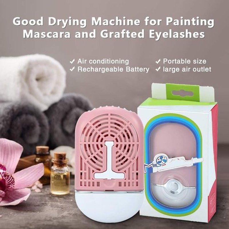 Elctric Mini Eyelash Dryer Fan with Hanging Rope - Multi-Function USB Lash Fan Blower Quickly Drying Eyelash Dryer Fan Drying Machine Handheld Fan for Eyelash Extension -