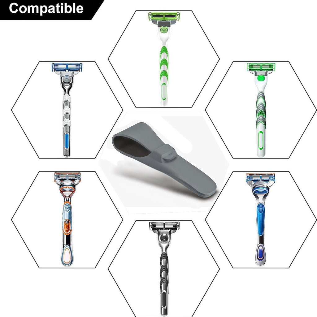 LinMei 3PCS Silicone Razor Travel Case Compatible with Gillette, Parker, Merkur Razor