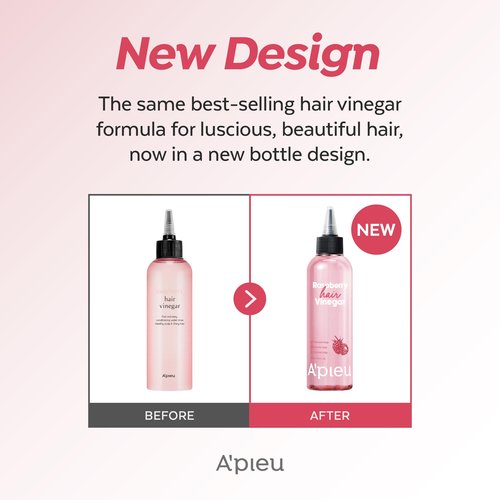 A’PIEU Raspberry Hair Vinegar [Refill] - Deep Scalp Clean & Detox for Oily Scalp, Buildup & Dandruff Scalp Treatment, pH-Balancing Rinse for Fresh, Shiny Hair, Korean Haircare, 6.76 fl oz