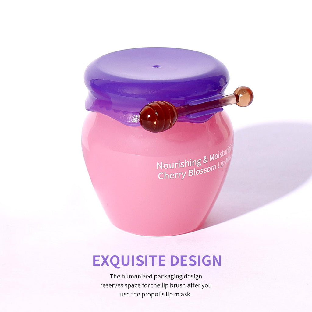 KISSIO Lip Mask,Honey and Cherry Lips Mask Set,Repair Lips Day and Night,Plant Extract,Moisturize Overnight,Hydrating Lip Balm(2 pcs)