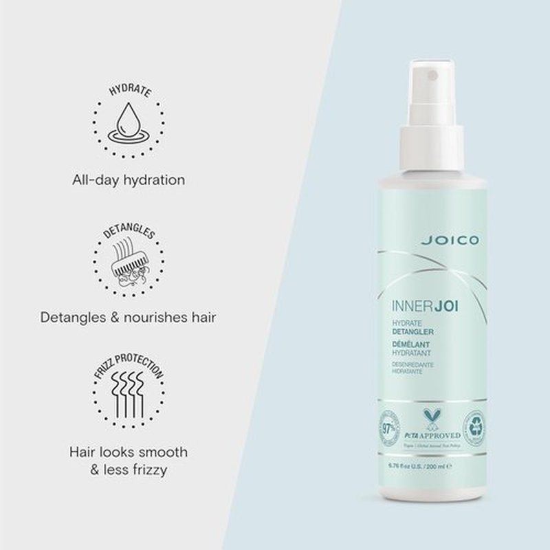 Joico InnerJoi Hydrate Detangler - Moisturizing Solution for Dry, Tangled Hair | Sulfate & Paraben Free