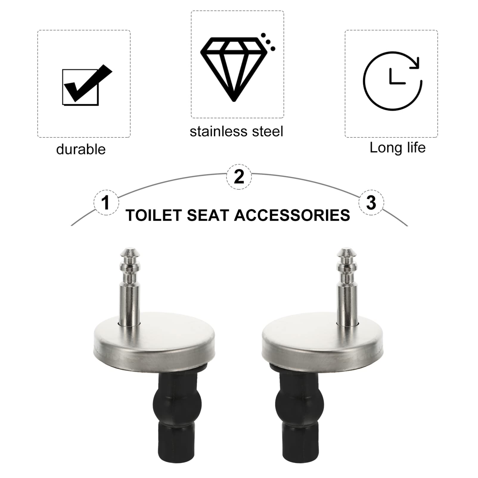 Toilet Seat Replacement Bidet Parts: 2pcs Seat Hinge Replacement Toilet Screws Cover Nuts Screws Mount Hardware - Hinge Fixings Nuts