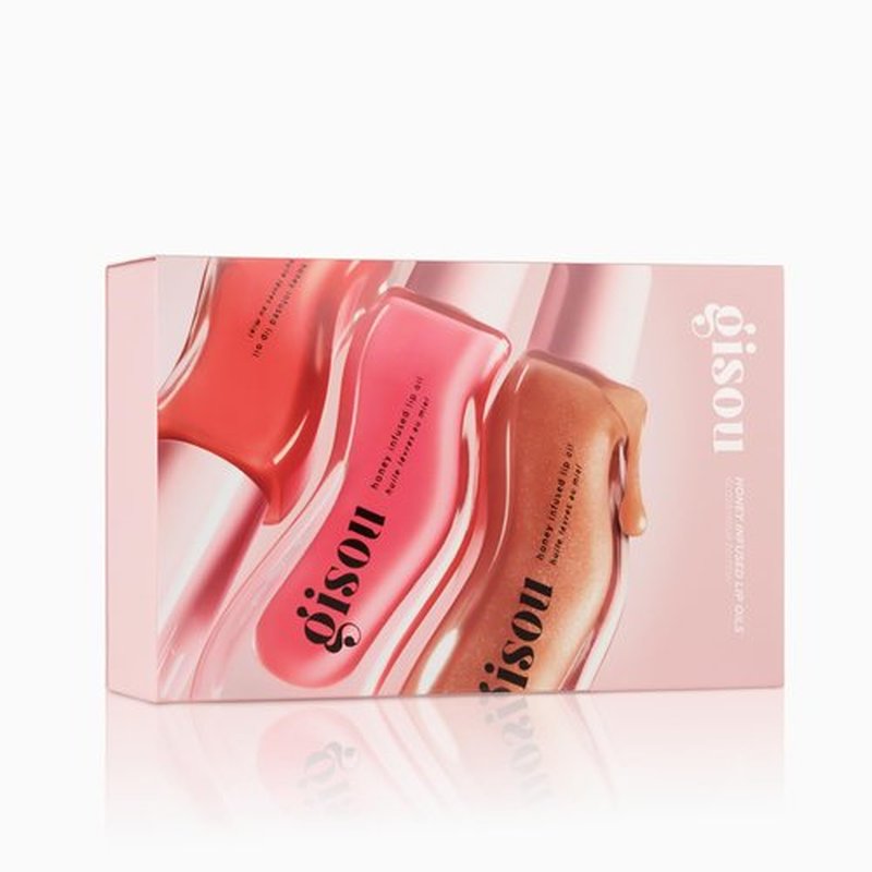 Gisou Honey Infused Lip Oils – Gloss Hour Edition – Hydrating, Non-Sticky Lip Gloss Set with Raspberry Swirl, Bee-llini Peach & Glazed Plum, All Lip Types, Perfect As Valentine Gifts