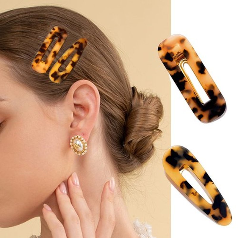 Parcce 12 Pieces Acrylic Resin Marble Hair Clips Set, Decorative Pearls Hair Barrettes Sweet Decorative Bobby Pins Hairpin Headwear Hair Accessories Headwear for Women and Girls…
