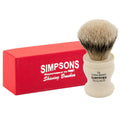 Simpsons Shaving Brush Tulip T4 Super Badger Silvertip - Faux Ivory Handle - Premium Wet Shave Tool for Rich Lather - Extra Soft & Dense - Luxury Shaving Brush for Smooth, Comfortable Grooming