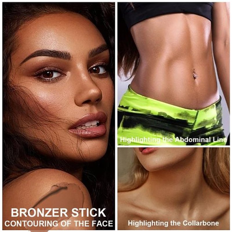 Skiennix Cream Bronzer Stick - Multi-Use Contour Wand for Easy Face Shaping | Longwear, Waterproof, Matte Finish (#22, 1PC)