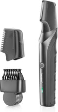kensen Body Hair Trimmer for Men - Manscape Beard Trimmer for Men, V-Shaped Trimming Head with 2 Comb Attachments Mens Groin & Pubic Hair Trimmer IPX5 Waterproof Wet/Dry Mens Electric Razor