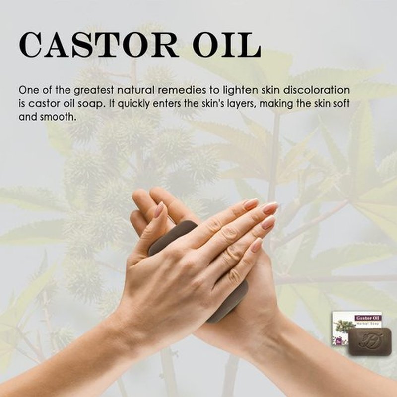 HERBOGANIC Castor oil Herbal Soap | Pack of 6 of 5oz soap Bar | Ideal for Men and Women, Soothing and Nourishing Soap for Moisturization