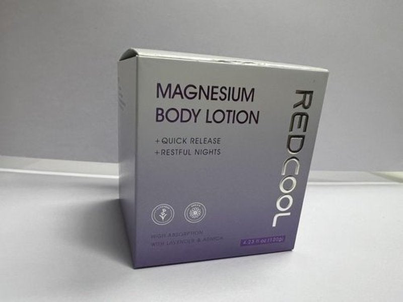 Redcool Magnesium Lotion | Magnesium Cream for All skin types, Bedtime Routine, Unscented, for Legs, Calves & Feet, 4.23 fl oz