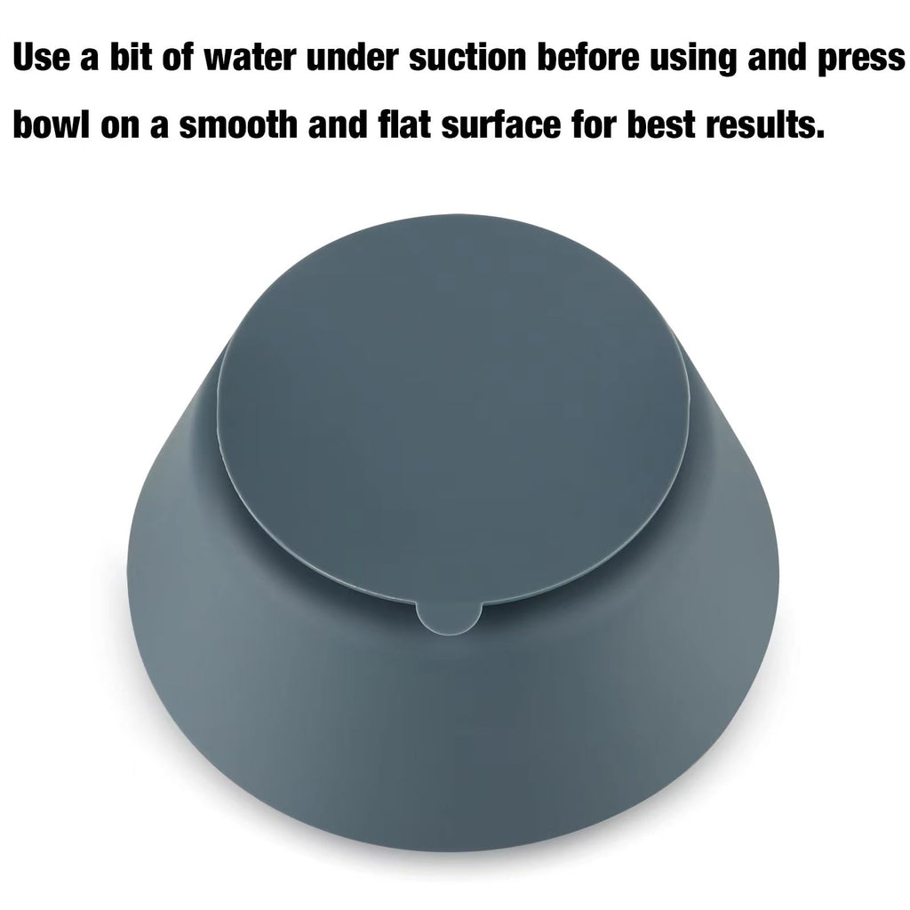 PandaEar 3 Pack Baby Suction Bowls|Silicone Food Bowls First Stage Feeding for Baby Toddler Infant Kids| Food Grade Soft Safe BPA-Free Silicone Toddler Bowls -Blue/Gray