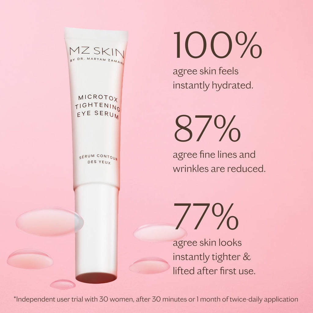 MZ SKIN Microtox Tightening Eye Serum 0.5 fl oz | Peptide Eye Serum with Sichuan Pepper Extract | Lifts, Firms & Reduces Dark Circles and Puffiness