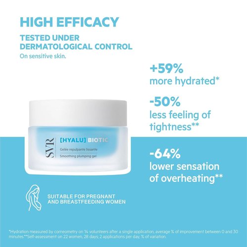 SVR HYALU Biotic Regenerating Face Moisturizer With Hyaluronic Acid, Vitamin C & Probiotics. Intensive Hydration For Normal to Oily Skin. Gel Texture Care, Made In France, 1.7 fl.oz.