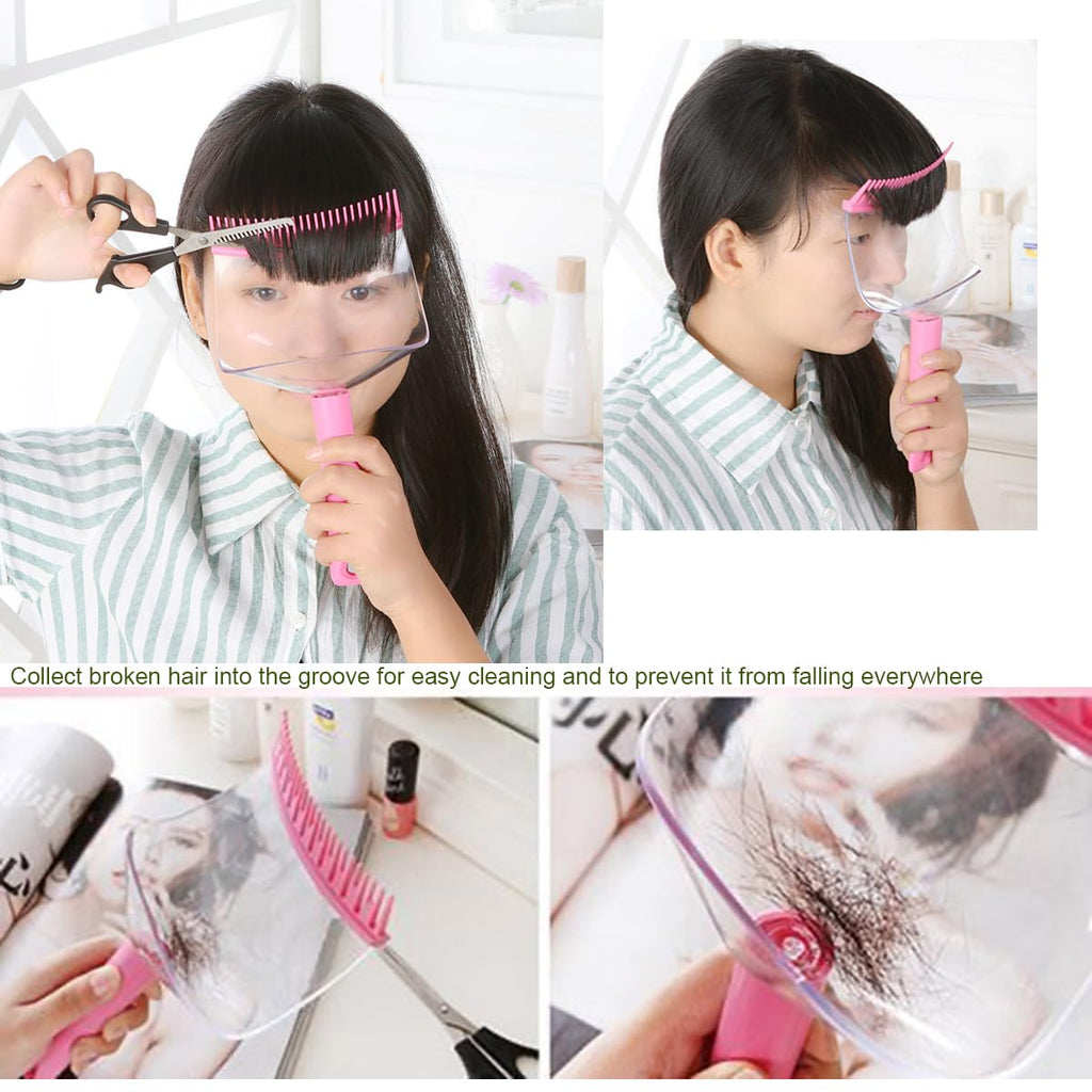 Bangs Hair Cutting Tool, DIY Home Hair Cutting Comb for Bangs, Hair Cutting Guid,Keep Hair Off Eyes,Face,Clothes and Floor,Hair Styler Cut Trim Tool for Home and Salon Use2