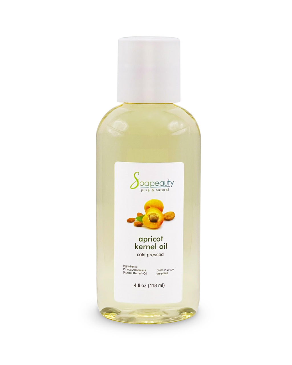 Soapeauty APRICOT KERNEL OIL Cold Pressed 100% Pure Natural Apricot Oil for Skin, Face, Hair Carrier for Essential Oils, Massage | 4 OZ