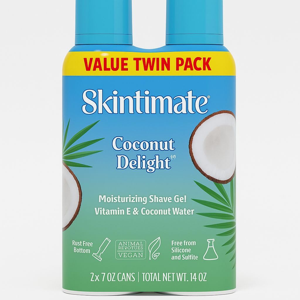 Coconut delight moisturizing shave gel 2X 7 oz cans Total Net Wt .14oz