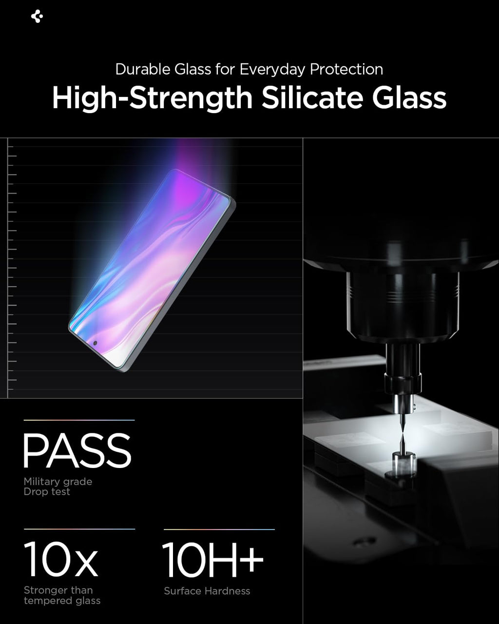 Spigen AluminaCore Screen Protector Tempered Glass [Glas.tR EZ Fit] designed for Galaxy S26 [2 Pack] 10H+ Hardness, Aluminum-Enhanced Durability