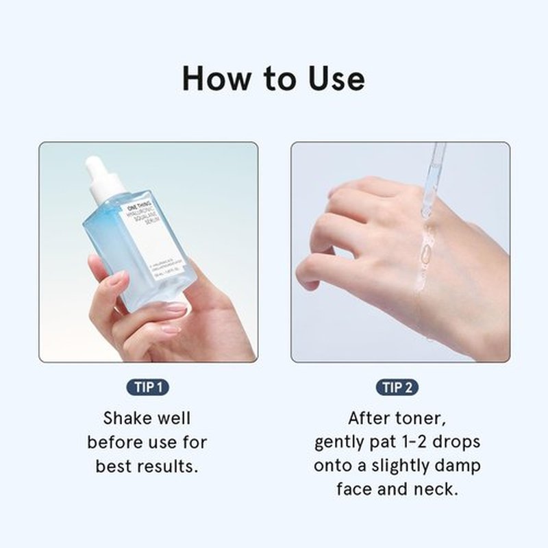 ONE THING Hyaluronic Squalane Serum (1.69 fl.oz / 50ml), Korean Skincare, Hyaluronic Acid, Moisturizing, Oil-moisture Balance, Moisture Inner Dry