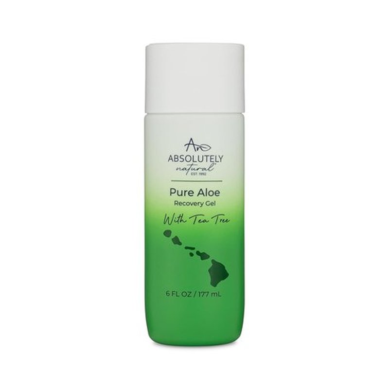 Absolutely Natural - 100% Pure Aloe Vera Gel for Sunburn Relief & Rashes - 6 oz with Vitamin E & Eucalyptus