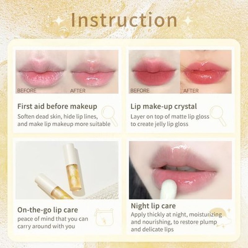 JUDYDOLL Peach Honey Lip Oil - Hydrating Non-Sticky Gloss with Real Peach Scent | Jelly Texture, Moisturizing Care