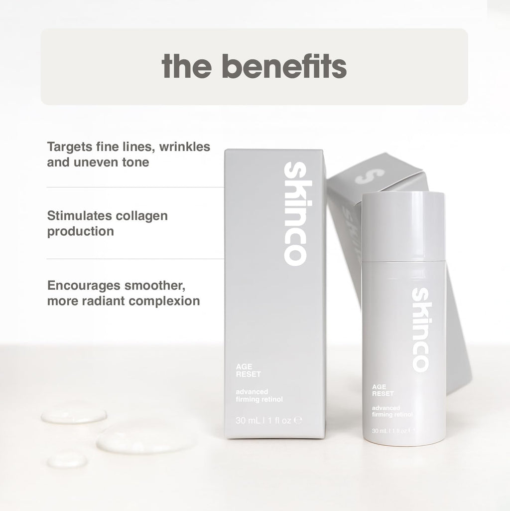 Skinco Age Reset Advanced Retinol Serum – Professional Strength Formula with Hyaluronic Acid, Vitamin E & Botanical Extracts | Smooths Fine Lines, Firms & Brightens Skin (1 fl oz)