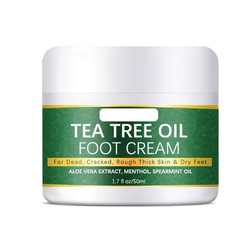 Grospe Tea Tree Foot Cream Repair Foot Athletes Foot Treatment Cream Dead Skin Removal Peeling Moisturizing Exfoliation Foot Care Repair Cream for Dry Cracked Heels,1.7 Fl Oz