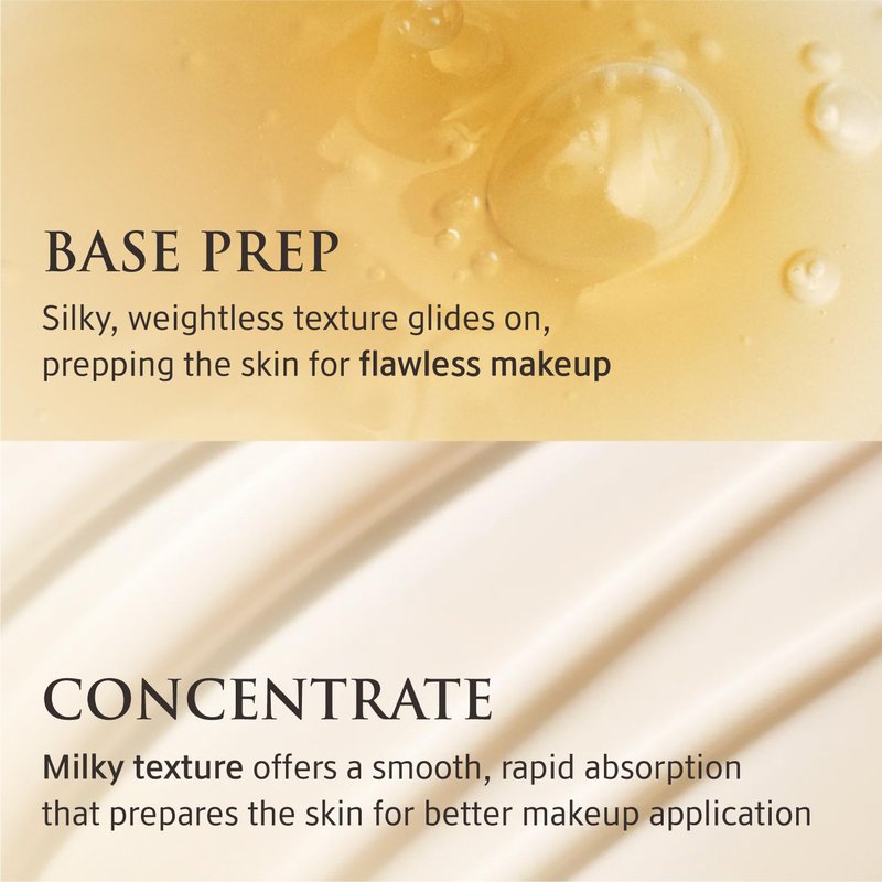 YUNJAC Glass Skin Prep Gift Set – Skincare & Makeup with Base Prep (0.84 fl oz), Concentrate Serum (1.35 fl oz), and Foam Exfoliant Samples (2g × 5ea) | Hydrating, Cleansing & Makeup-Ready Kit