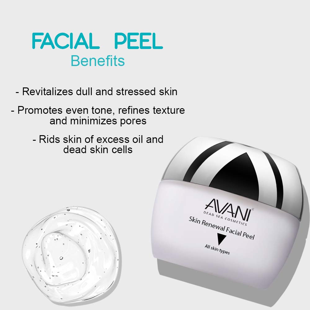 Avani Classics Skin Renewal Facial Peel - Anti-Aging Formula - Exfoliating Cream with Vitamin C & E & Dead Sea Mineral - Safe & Gentle