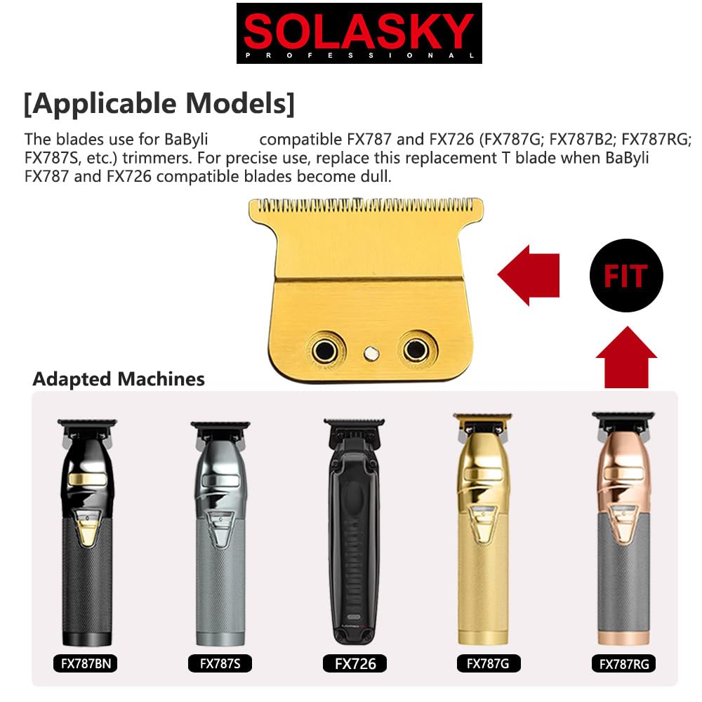 SOLASKY FX707 Replacement Trimmer Ceramic Blades Compatible with BaByL FX787 & FX726 Trimmer FX707Z Replacement Blades for BaByL Trimmer Blade