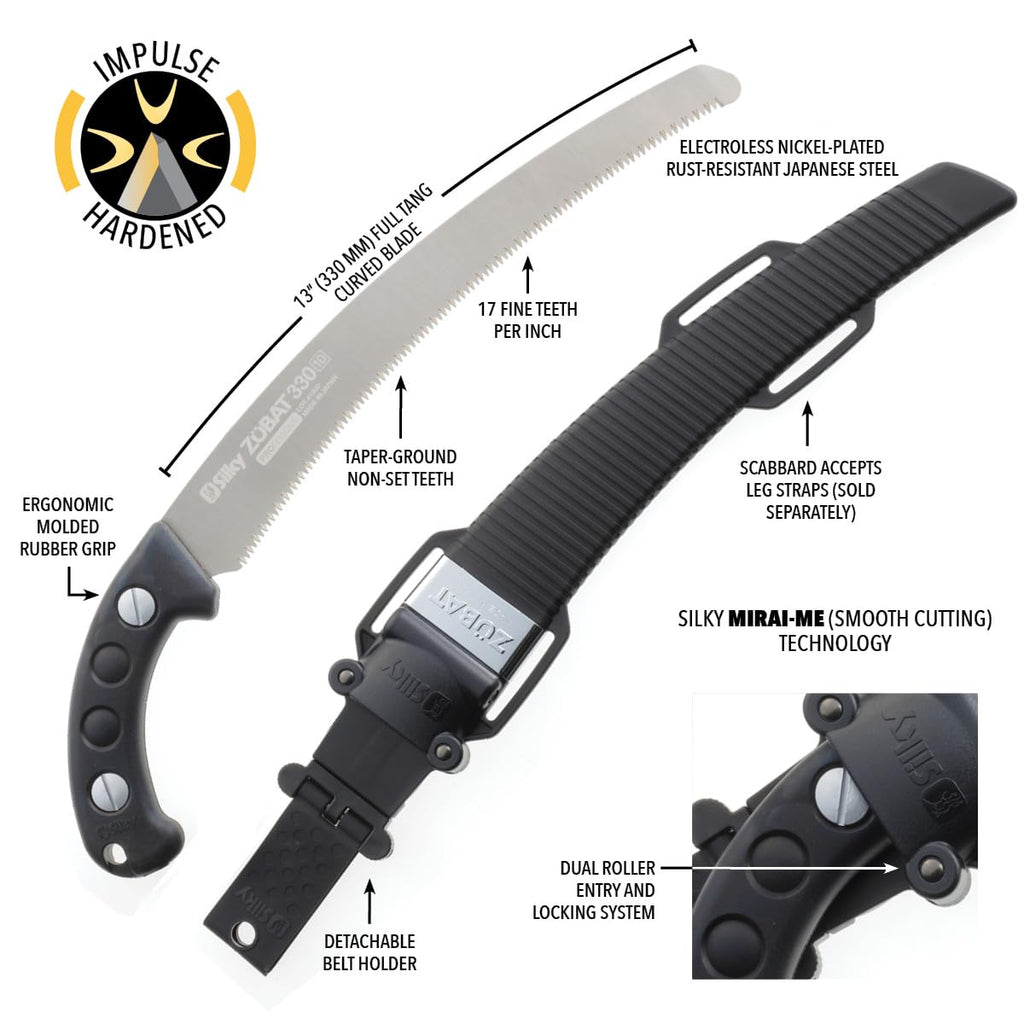 Silky ZUBAT Professional Curved Hand Saw 330mm Fine Teeth (278-33)