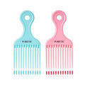 Foretic Smooth Hair Pick Comb for Curly, Thick, Medium to Long Hair, Facial -6.9inch（Blue, Pink）