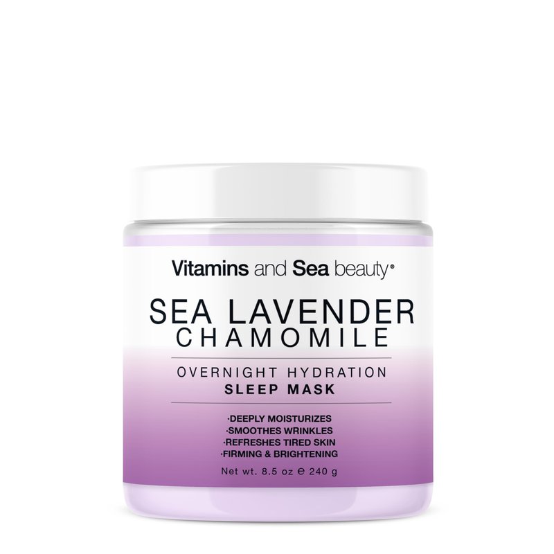 Vitamins and Sea Beauty Sea Lavender Chamomile Sleep Mask – Overnight Hydration Face Mask with Botanicals, Deep Moisturizing & Firming, 8.5 oz