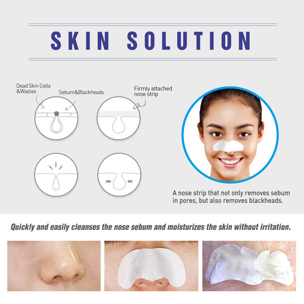 Original Epielle Deep Cleansing Nose Strips, Pore Strips for Clogged Pores, Blackhead Removal, Oily Skin, Easy and Effective, K- Beauty Skin Solutions, 14 Count Value Pack