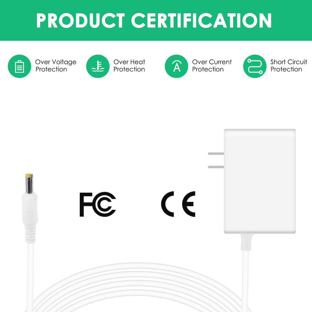 Mrgru Replacement Power Cord for Skylight Calendar 860004165262 Compatible with Skylight 15 inch Wall Planner Digital Calendar & Chore Chart Charger Power Adapter (Only for 12V)